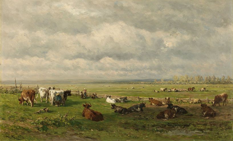 Weidelandschaft mit Rindern – Willem Roelofs von Rebel Ontwerp