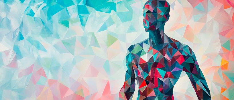 Colour play of the soul - Human silhouette by Poster Art Shop