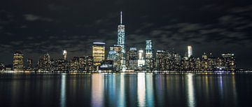 L'horizon de Manhattan de nuit. sur Fabian Bosman