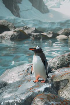 Pinguïns in het eeuwige ijs van fernlichtsicht