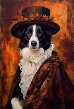 Border Collie Dog in Victorian dress by MIROKKU