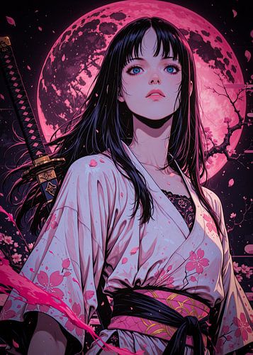Anime Samurai Girl Sakura Cherry Blossom