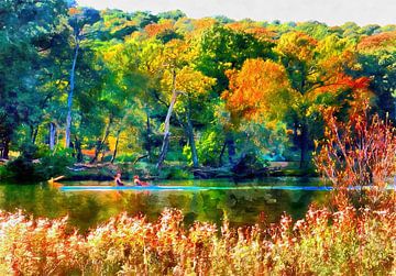 Autumn River Bank van Dorothy Berry-Lound