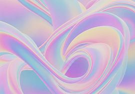 Abstrakte, wirbelnde Formen mit Pastellfarbton von Markus Gann