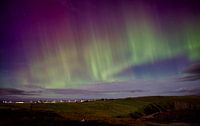 Northern lights on the Scottish coast