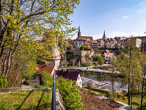 Blick auf die Altstadt von Bautzen im Frühling