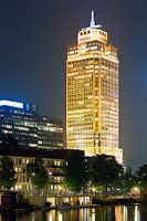 Night photo Rembrandt tower in Amsterdam