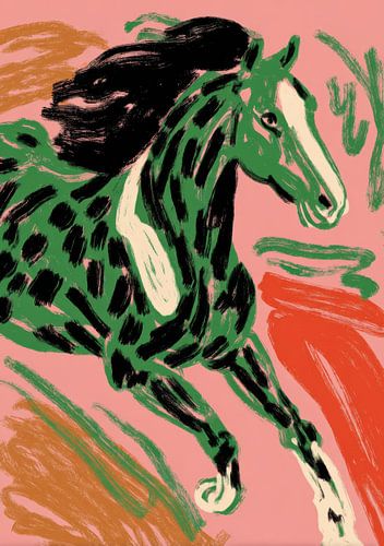 Abstract galopperend paard