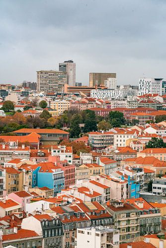 Het stadsbeeld van Lissabon met historische gebouwen