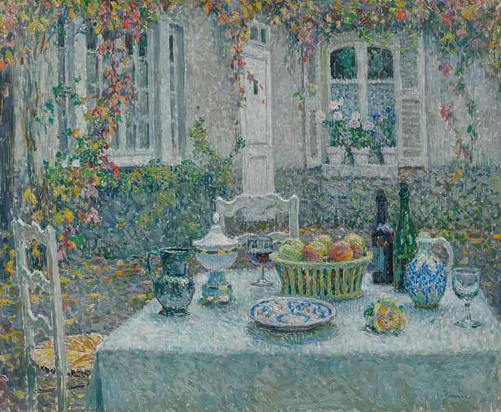 Het tafeltje, Henri Le Sidaner op canvas, behang, poster en meer