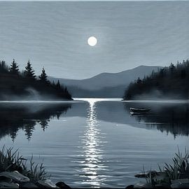 Moonlight on the Lake by Regan Frederick