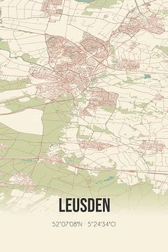 Vintage landkaart van Leusden (Utrecht) van MijnStadsPoster