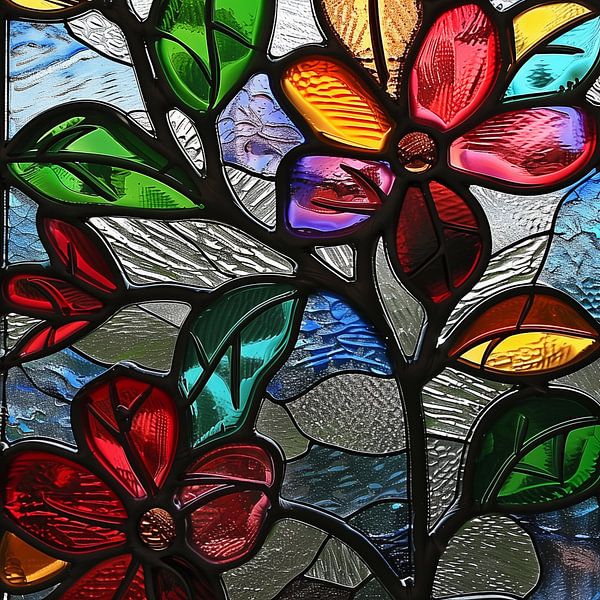 Fleurs en vitrail par TheXclusive Art