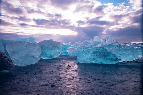 Diamant Beach bijJökulsárlón , IJsland. Landschap