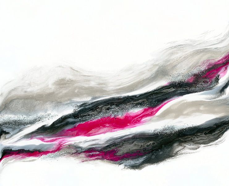 Fuschia en zilveren golf van Alyson Storms