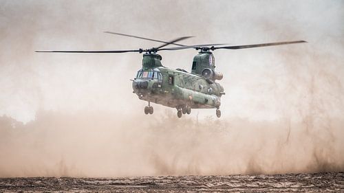 Chinook boven zandvlakte