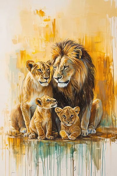 Warme Löwe Familie Gemälde von Imperial Art House