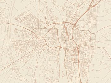 Terracotta-Stil Karte von Maastricht von Map Art Studio