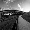 Niederfinow boat lift - Panorama in black and white by Frank Herrmann