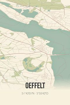 Vintage landkaart van Oeffelt (Noord-Brabant) van MijnStadsPoster