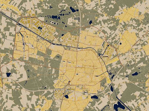 Stadtplan von Tilburg im Stil von Gustav Klimt