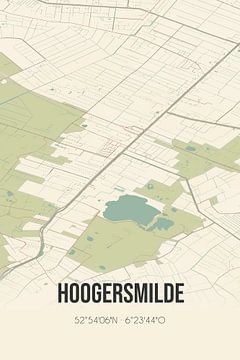Vintage landkaart van Hoogersmilde (Drenthe) van Rezona