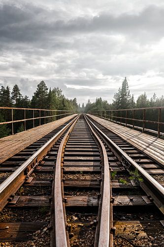 Silence du soir en Suède | Pont ferroviaire près de Storstupet