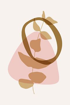 Leaves in pastel colors. Modern boho botanical no. 3 by Dina Dankers