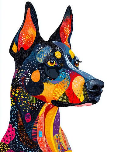 Doberman pincher hond kunst #hond