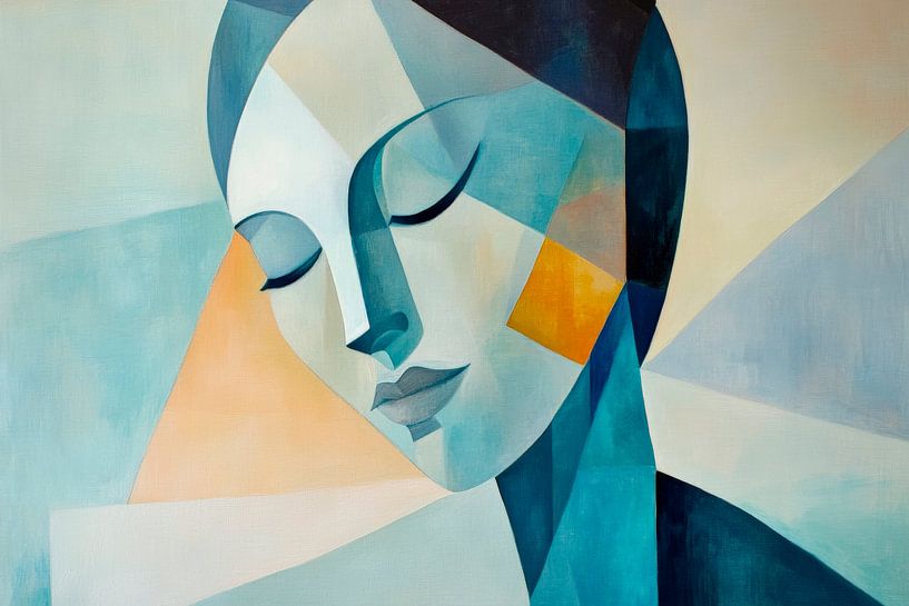 Abstract figure with closed eyes by Poster Art Shop