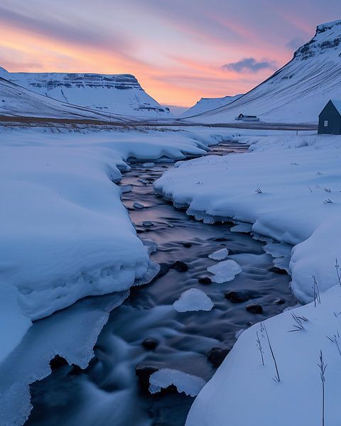 Mountain landscape in winter by fernlichtsicht