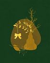 Minimalist Christmas Still Life in Gold and Green by Tanja Udelhofen thumbnail