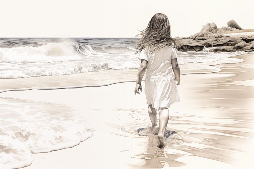 Mädchen am Strand von Schwarzer Kaffee