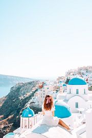 Santorin, une belle vue de l'île en Grèce sur Dymphe Mensink