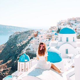 Santorini, ein schöner Blick auf die Insel in Griechenland von Dymphe Mensink