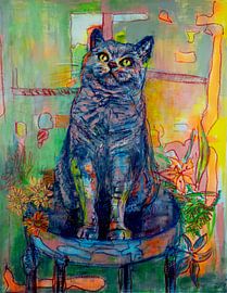 Britisch-Kurzhaar-Katze von Gemälde Liesbeth Serlie