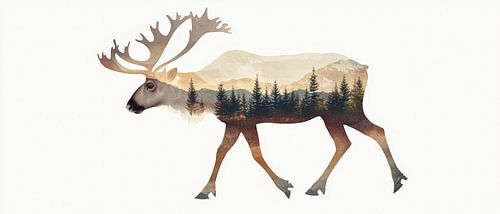 Rendieren in het bos van Poster Art Shop