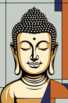 Modern Buddha Art Deco portrait by Imperial Art House