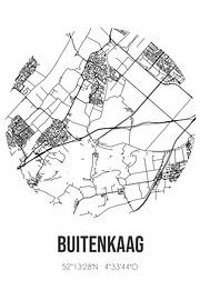 Buitenkaag (Noord-Holland) | Carte | Noir et blanc sur Affiches de lieux