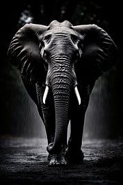 Portrait d'animal en noir et blanc photographie d'art minimaliste sur Thilo Wagner