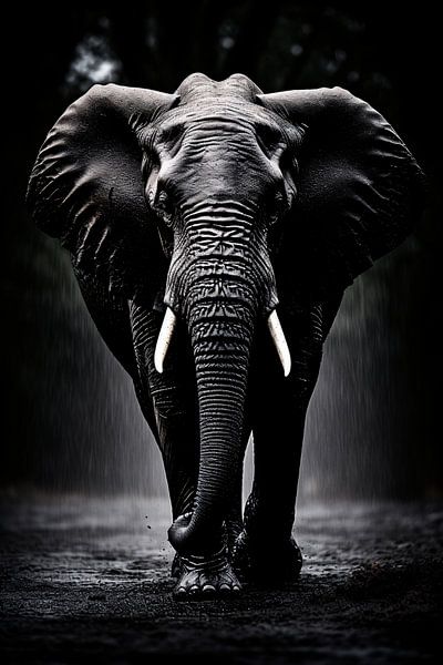 Tier Portrait in Schwarz-Weiß minimalistische art fotografie von Thilo Wagner