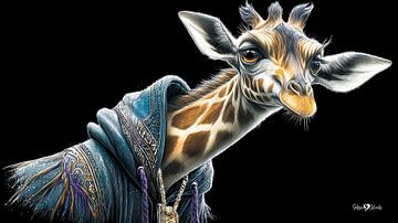 Giraffe Porträt von Gelissen Artworks