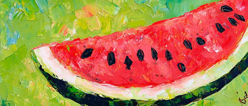 Juicy watermelon slice - a colourful delight by Poster Art Shop