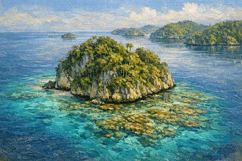 L'île karstique de Misool, dans l'archipel de Raja Ampat, en Indonésie – Un paysage marin tropical enchanteur