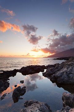 Kust bij zonsondergang, Canarische Eilanden, Spanje van Markus Lange
