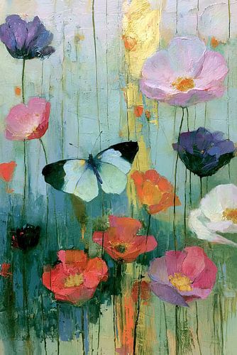 A butterfly amongst the flowers