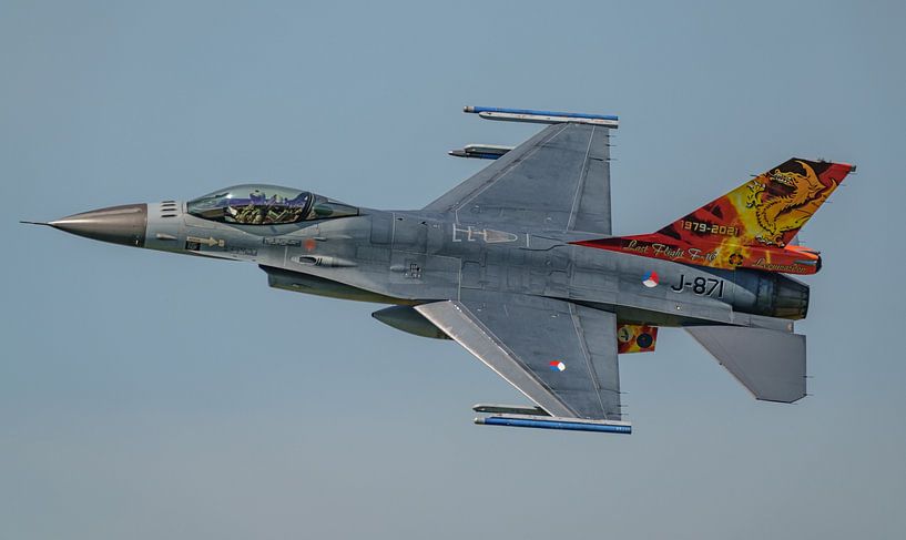 Dragon frison sur la queue du F-16 J-871 de KLu. par Jaap van den Berg