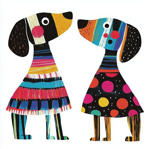 Chiens aux couleurs uniques