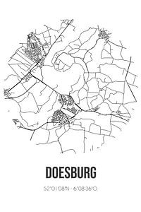 Doesburg (Gelderland) | Karte | Schwarz und Weiß von Rezona