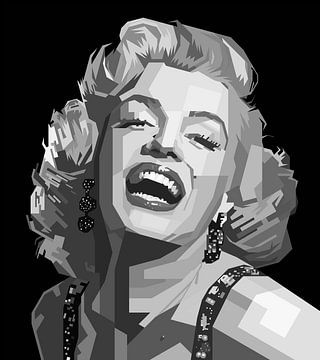 Marilyn Monroe BW in WPAP von SW Artwork